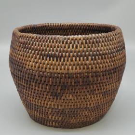 549清代藤条编文房小卷缸全美品