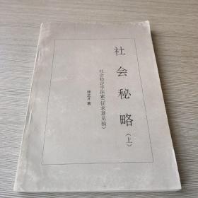 社会秘略  社会稳定学探索（上）（征求意见稿）