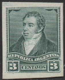 阿根廷邮票，1892年里瓦达维亚，建立国家银行颁布宪法，试色印样