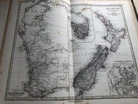 1877年新西兰和澳大利亚西部地图