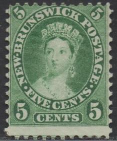 英联邦邮票D，英属加拿大新不伦瑞克1860年维多利亚女王，8b 罕见