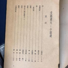 大公报文艺丛刊.小说选 1936年初版、精装本、品佳