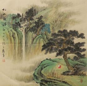 松山观瀑68-68张之鹰四尺斗方山水画