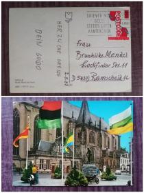 外国明信片，荷兰实寄原版，兹沃勒建筑风光，品如图。