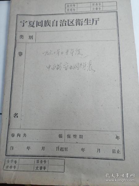 宁夏回族自治区卫生厅1963年上半年度中西药营业网半年表