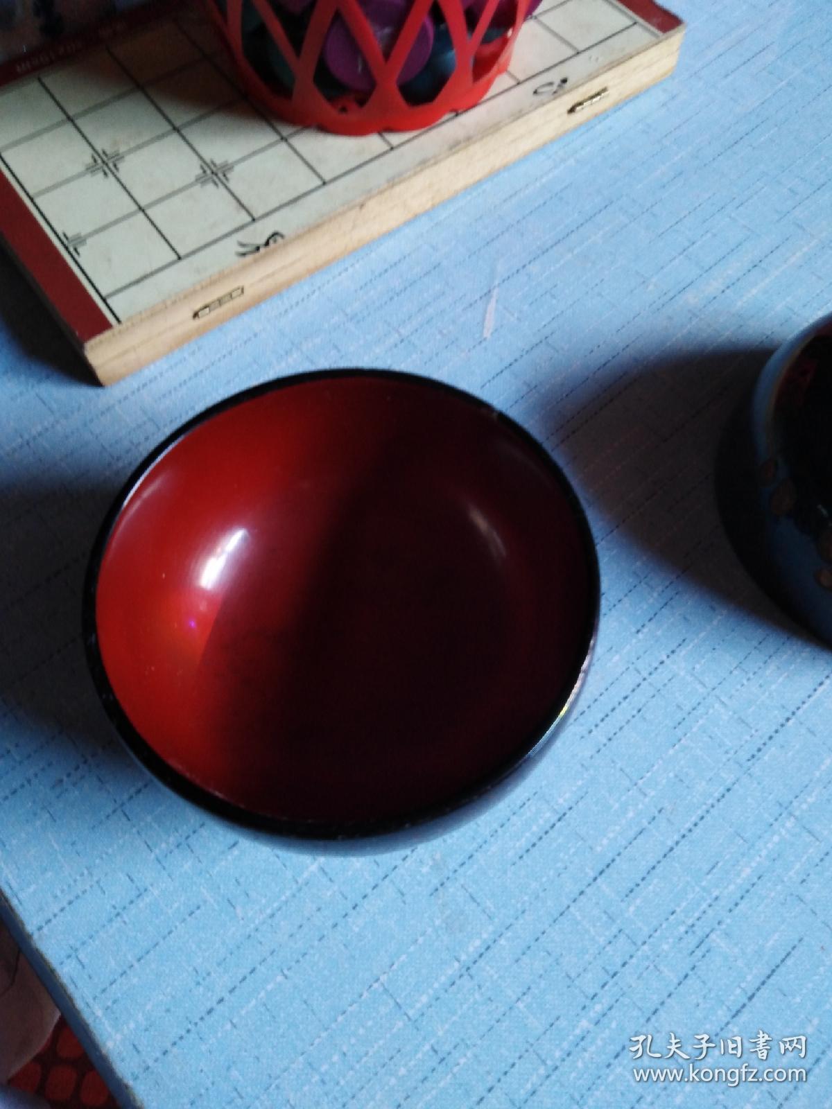 木胎朱红漆器大碗---------11.5*11.5*7cm