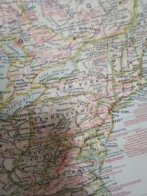 美国国家公园地图(正反面)，1958年原版美国国家地理地图，具有美丽的分层设色地形晕染，恰到好处的色彩和地名取舍，图幅精美，内容详实，不可多得，大张，品好！