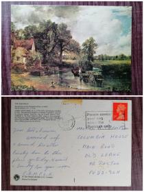 外国明信片，英国实寄原版，康斯坦布尔美术绘画，品如图。