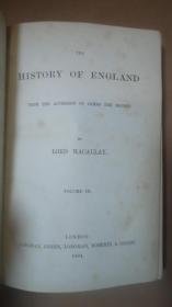 【补图】1864 年 Lord Macaulay - History of England《麦考莱英国史》3/4摩洛哥羊皮古董书4册全 品相上佳