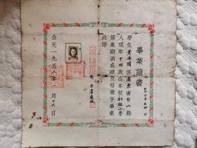 1952年广东省台山县六岗乡松九小学校