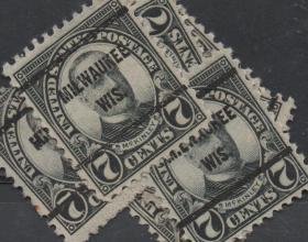 美国早期预销邮票，麦金利总统，威斯康星州密尔沃基邮戳，一枚