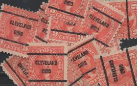 美国早期预销邮票，麦金利总统，克利夫兰邮戳，一枚