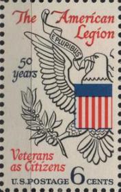 美国邮票，1969年乡军人协会成立50周年，1全，一枚价