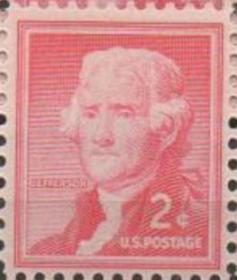 美国邮票A：1954年托马斯杰佛逊，世界名人建国国父