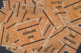 美国早期预销邮票，门罗总统，克利夫兰邮戳，一枚