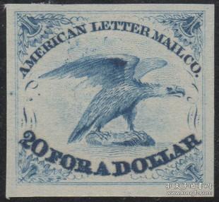 美国地方邮票：1844年白头海雕印样，鸟类鹰翅膀飞翔羽毛爪4
