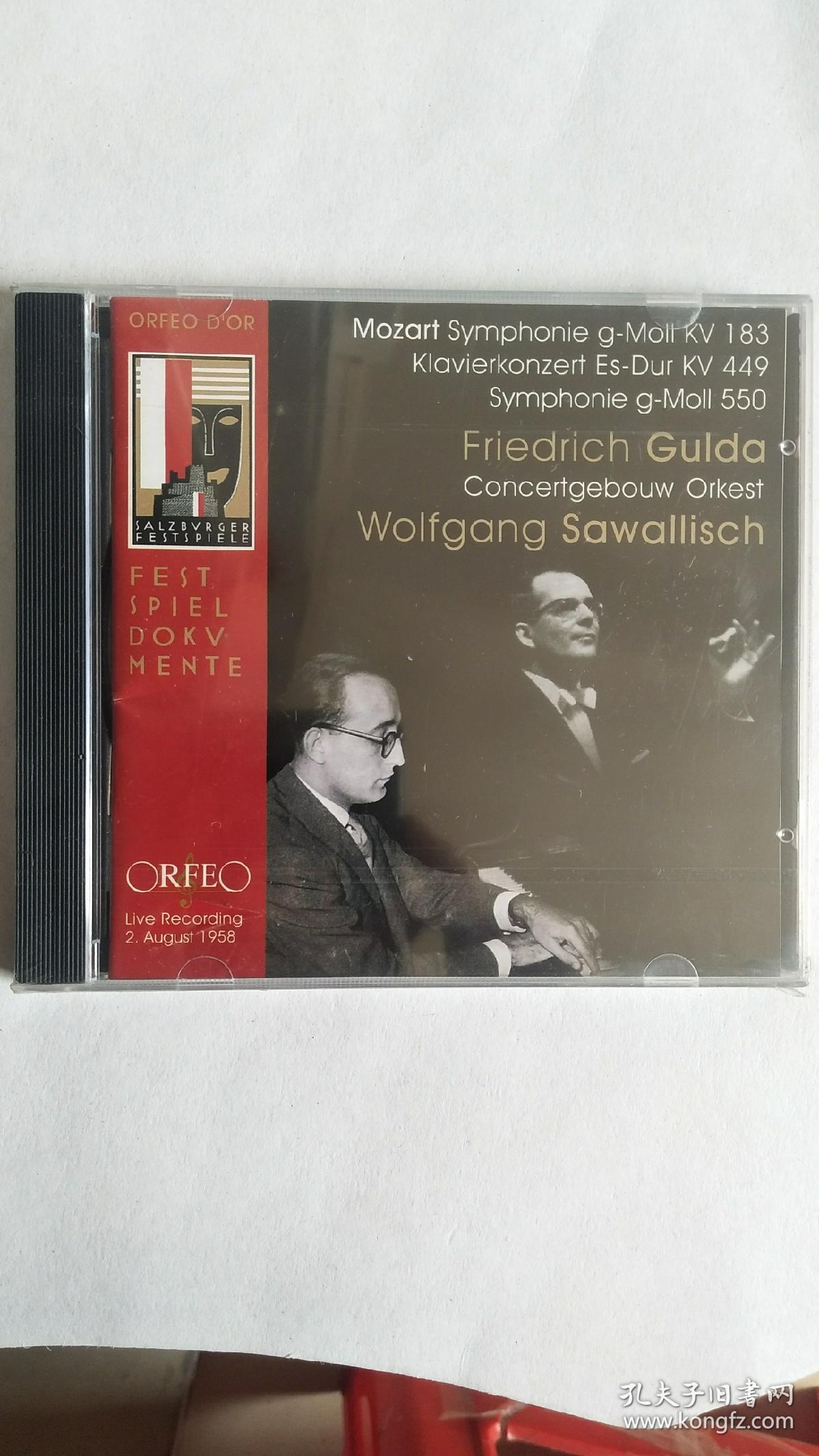 ORFEO  MOZART，由FRIEDRICH GULDA 演奏，WOLFGANG SAWALLISCH指挥，
2009年德国首版，古典CD全新未拆。

正版唱片不接受议价不包邮谢谢。
音像制品是可复制品，本店所卖出的音像制品一律不退不换，品相如图，请看清楚后再下单，都是正版唱片，不再回答是否正版的问题，感谢您的理解与支持！