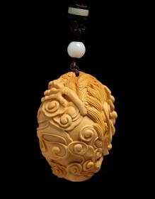 黄杨木雕创意男士随身把玩文玩手把件雕刻工艺品祥龙戏珠招财挂件