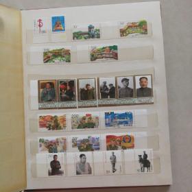 1998年全年邮票，含三套小型张（九寨沟、锡林郭勒草原、三国演义）、两套小全张（炎帝陵、海底世界）