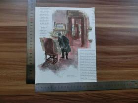 【现货 包邮】1890年小幅木刻版画《im salon schulte》(im salon schulte)尺寸如图所示（货号400933）
