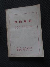 内经选析【16开平装，1986年印，前后有自然旧黄斑】