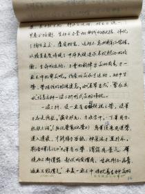 南京师范大学教授、著名画家：丁战（1941～2000）《国画水墨技法谈》手稿一件，毛笔题签（有范保文 批示，此文曾经用作南京师范大学美术系讲义）『丁战旧藏』