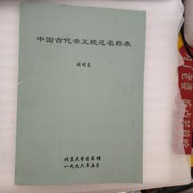 中国古代帝王规范名称表【侧面破损】
