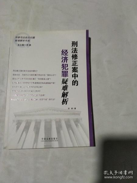 刑法修正案中的经济犯罪疑难解析