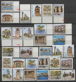 stamp08希腊邮票 1988年 旅游风光 世界遗产 建筑 自然风光 24全新1枚弱齿 DD