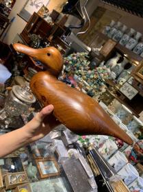 美国古董木雕鸭子 摆件复古陈设