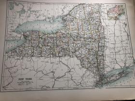 1895年 美国纽约州地图