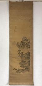 远藤为吉K05回流精品老画【春日泛舟图】款印如图【听泉】畫芯41*119厘米，品相如图老旧污渍，裱工脱胶撕口！绢本原装原裱，无軸頭，手绘包老保真，放心收藏！