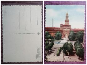 外国明信片，意大利原版，斯福扎广场，品如图