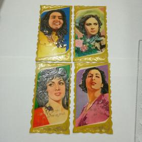 年历卡片5张1980