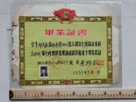 1957年毕业证书