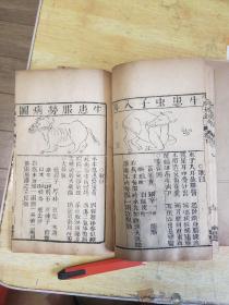 「重校订.元亨全图疗牛马集大全1-6卷.后附牛驼经」共6册。醉经堂雕版善成堂藏版是历代学习兽医的必读书刊