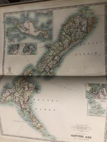 1908年 新西兰地图 62cm*50cm