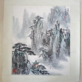 海派著名画家徐增，精裱镜片。山水画原作。