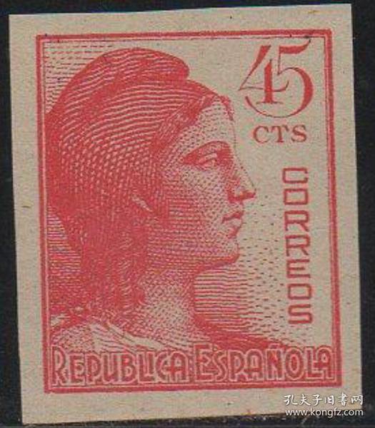 西班牙邮票，1938年共和国守护女神，雕刻版，印样