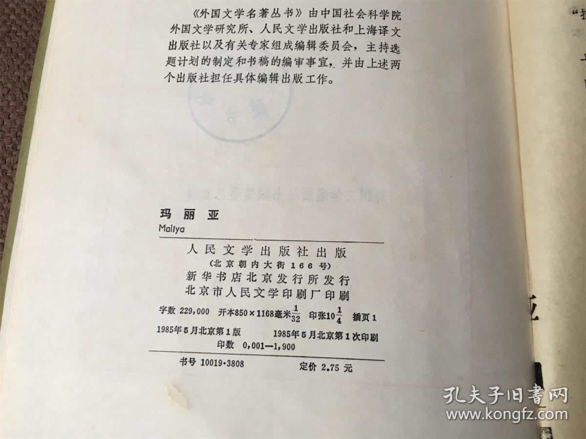 玛丽亚 / 外国文学名著丛书 （精装 网格本）