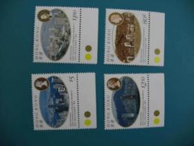香港 1993年  英国女王加冕纪念4全新 带色标