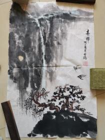 野鹤 山水画 字画 国画 条幅 纯手绘 作品