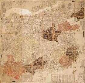 古地图1785 大清广舆图 美国国会图书馆藏本。纸本大小108.83*106.43厘米。宣纸艺术微喷复制。