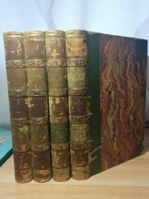 1812年  THE LIFE AND LETTERS OF WILLIAM COWPER BY WILLIAM HAYLEY 4本全  半皮装帧  三书口花纹 22X14.2CM