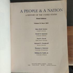 A People And A Nation：A History Of The United States ( Volume II:Since 1865) 3rd edition ，如图 英文原版大16开 插图本，较重