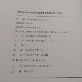 第一次全国地理国情普查：青海省基本统计报告【附西宁、海东、海西、海北、海南、黄南、果洛、玉树八个地市级54个县镇级基本统计报告，见图】