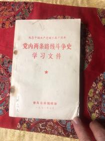 原版旧书 纪念中国共产党诞生五十周年 党内两条路线斗争史学习文件