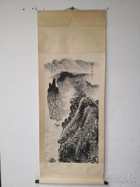 仿古山水画，尺寸品相如图
编号061630仿古花鸟画，大四尺中堂画，手绘画，画工精细
作者：钱松嵒
材质：宣纸 
装裱尺寸：208×86cm 
画芯尺寸：135×64cm