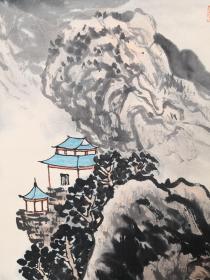 仿古山水画，尺寸品相如图
编号061630仿古花鸟画，大四尺中堂画，手绘画，画工精细
作者：钱松嵒
材质：宣纸 
装裱尺寸：208×86cm 
画芯尺寸：135×64cm