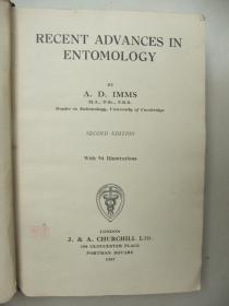 民国原版 1937年外文原版、布面硬精装插图本：recentadvancesinentomology(32开431页)